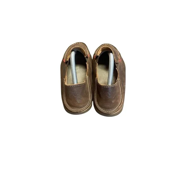 Olukai Nohea Nubuck Womens Sz 8.5 Brown Leather Slip On Comfort Loafers Shoes - Picture 3 of 3